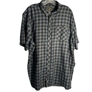 Fox Racing Short Sleeve Plaid Button Down Shirt XXL